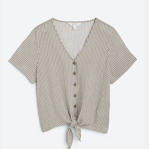 Market & Spruce striped button-down, short-sleeve blouse XL